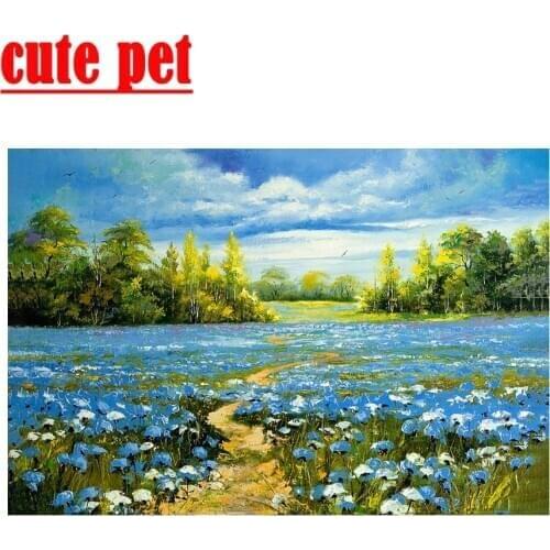 Flowers landscapes Home Wall Deco painting Mosaic embroidery scenery artwork diy Diamond Embroidery square drill round diamond