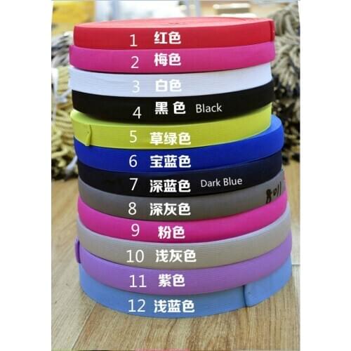 12 Colorful Elastic Band 10 Meters 2.2cm 7/8" Width High Quality Garment Sewing Accessories Hand Made DIY Sewing Elastic Webbing