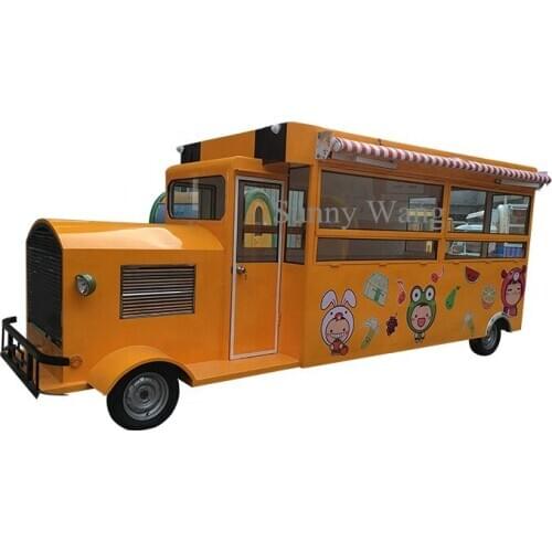 5m long Electric Bakery Shop Dining Truck Breakfast Van Food Truck Retro Cart