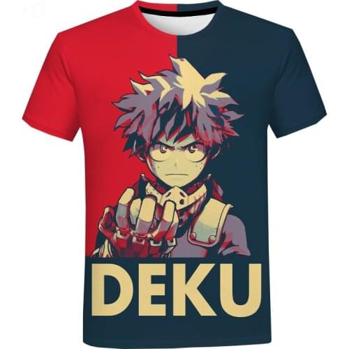 Anime My Hero Academia 3D Deku Printed T-shirt Harajuku Streetwear Shirts Men Women Fashion Casual Short Sleeve Cool Tee Tops