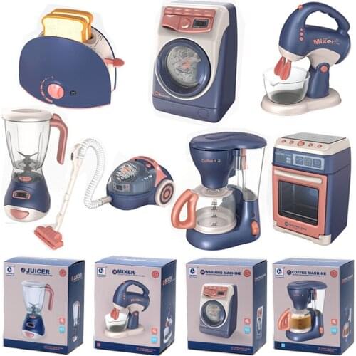 Toys Vacuum Cleaner Electric Washing Machine Coffee Juicer Pretend Play Kitchen Housekeeping Cooking Work Life Skill Training