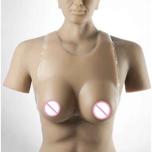 Drag Queen Shemale Fake Boob Enhance 2000g/pair Crossdresser Breasts Strap-On Realistic Silicone Breast Forms For Men