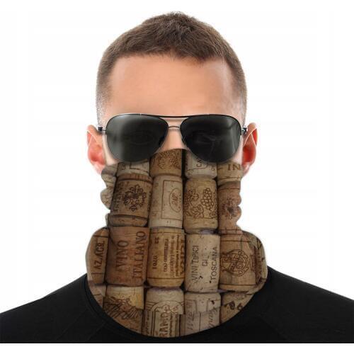 Italian Wine Cork Collection Bar Magic Scarf Half Face Mask Tube Scarf Balaclava Bandanas Polyester Headwear Outdoor Climbing