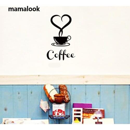 Coffee wall sticker shop Restaurant wall decor decals home decorations kitchen removable vinyl wall art diy decorative sticker