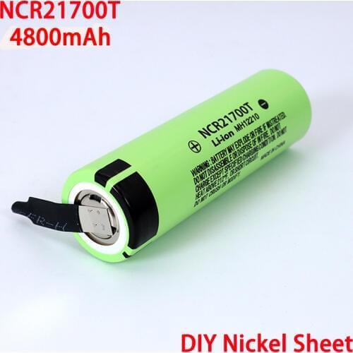 3.7V NCR21700T 4800mAh li-lon battery 21700 15A 5C Rate Discharge ternary Electric Car lithium batteries DIY Nickel sheets