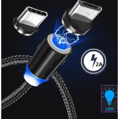 For Samsung A50 A12 A10 S4 Type C Magnetic Charging Micro USB Cable Redmi Note 10 Pro 9 Honor 20 30i 7A 8A 9X Phone Charger Wire