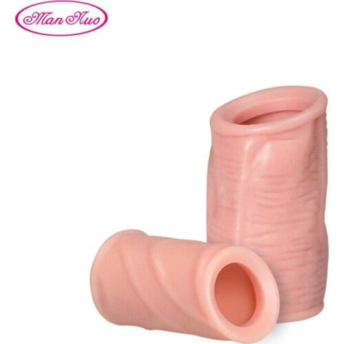 Reuse Condom Penis Time Delay Intimate Goods For Men Dildo Condoms Penis Sleeve for Adult Enlargement Lasting Cock Rings Strapon