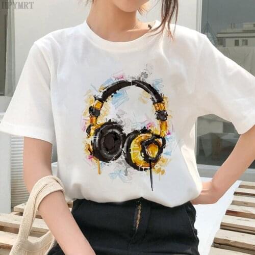 Fashion music printing ladies Harajuku T-shirt summer thin short-sleeved womens T shirt casual large size tops Tshirt clothing