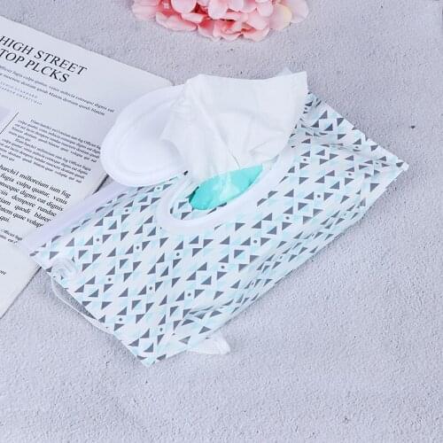 Fashion Wipes Carrying Case Clutch and Clean Wet Wipes Bag for Stroller Cosmetic Pouch with Easy-Carry Snap-Strap