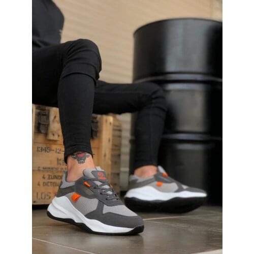 BA0175 High Bottom Casual Lace-Up Gray Sneakers Men 'S Shoes