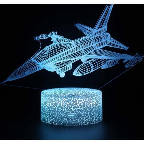 Aircraft 3d Table Lamps For Bedroom Ship Korean usb led 3d Desk Lamp Room Decoration Creative Night Light Christmas gifts