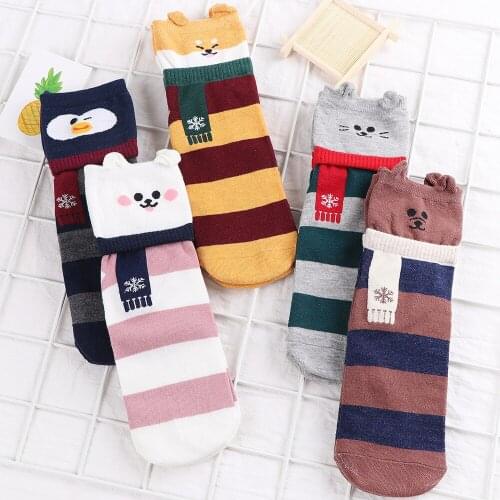 Socks Women Animal Patterned shiba Cartoon Short Ankle Socks Female Cute KawaiiI Funny Socks Cotton Hosiery Medias De Mujer Sox