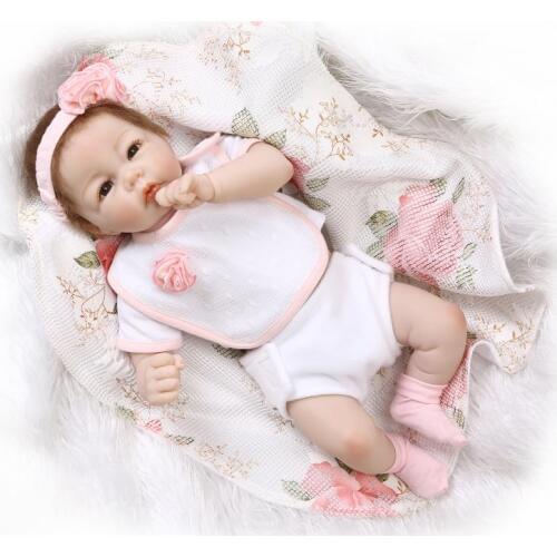 New 52CM reborn babies dolls half silicone body cute newborn baby bonecas children toys wedding gift
