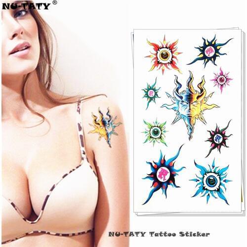 Nu-TATY Clown mask flash Temporary Tattoo Body Art Arm Flash Tattoo Stickers 17*10cm Waterproof Fake Henna Painless Tattoo