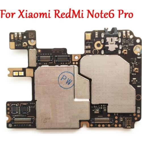 Tested Full Work Original Unlock Motherboard Logic Circuit Board Plate For Xiaomi RedMi hongmi Note6 Pro Note 6 pro Note6Pro