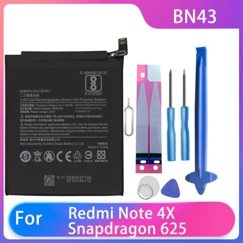 Original Battery For Xiaomi Redmi Note 4X / Note 4 global Snapdragon 625 Phone batteries BN43 4100 mAh Free Tools Phone Battery