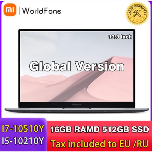 Original Xiaomi Mi Notebook RedmiBook Air 13 Laptop 10th Gen Intel Core i7-10510Y/i5-10210Y CPU Mini PC 16GB/8GB 512GB WIN 10Pro