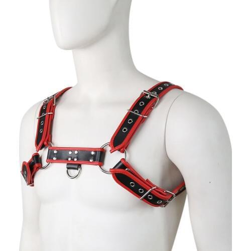 Sexy Men PU Faux Leather Bandage Tops Straps Short Shirt Tank Top Bondage Hot Men Tops Harness Male Gay Lingerie Gay Wear F35