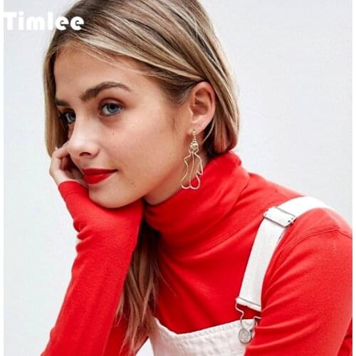 Timlee E300 New Retro Human Body Outline Alloy Texture Abstract Face Dangle Earrings,Fashion Accessories Wholesale