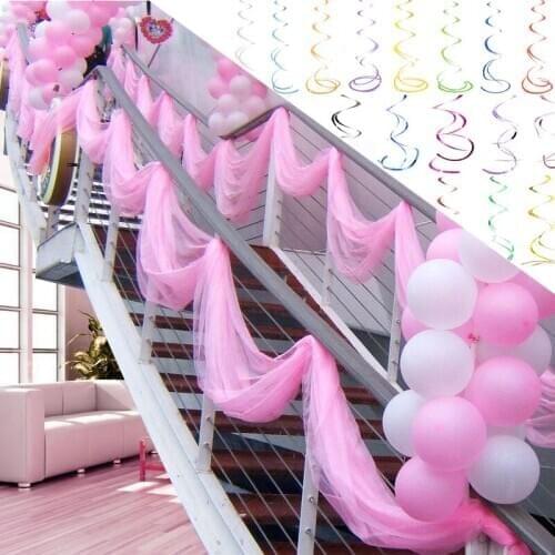 Spiral Ornament and Wedding Supplies Snow Yarn Wedding Room Wedding Yarn Layout Stair Yarn Curtain Props Wall Decoration