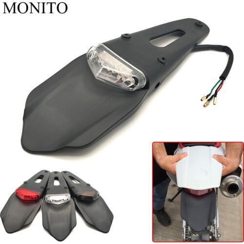 Motorcycle Dirt Bike Rear Fender & Brake Stop TailLight Motocross Enduro Mudguards 12 LED Tail Light For KTM Kawasaki Yamaha BMW