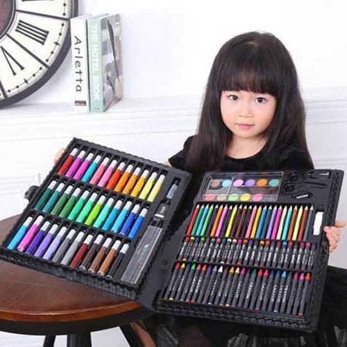 150pcs Children Kids Colored Pencil Painting Marker Pen Crayon Paint Brush Drawing Tool Artist Kit School Kindergarten Supplies
