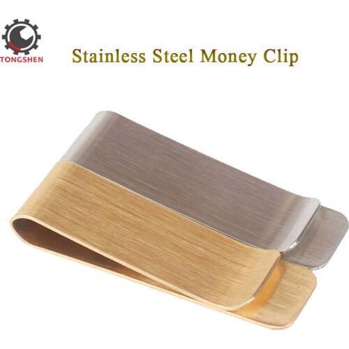 2Pcs Stainless Steel Metal Money Clip Silver Gold Dollar Cash Clamp Holder Slim Wallet Credit Card Holder Garment Clips