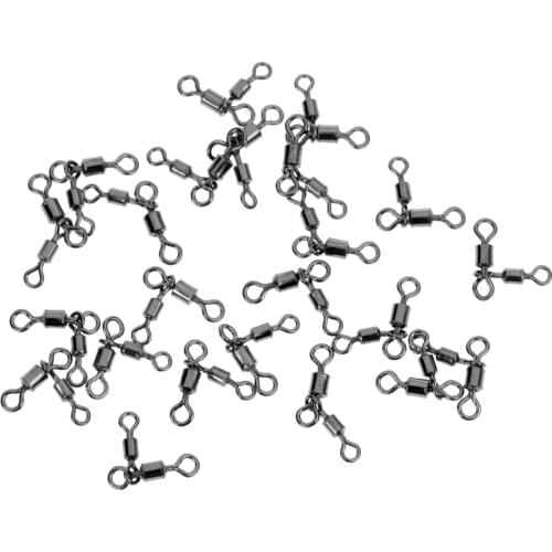 20Pcs 3-Way Crane Swivels Double Rolling Barrel Swivel Fishing Lure Connector 3kg-44kg