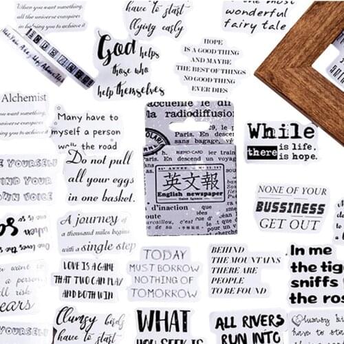 20packs/lot Vintage DIY English Newspaper Sticker Paper Adhesive Scrapbook Sticky Notebook Label Stationery Set Sticky Wholesale