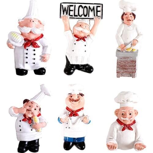 3D Resin Chef Cook Bread Refrigerator Magnet Fridge Home Kitchen Decoration Accessories Travel Souvenir Gift