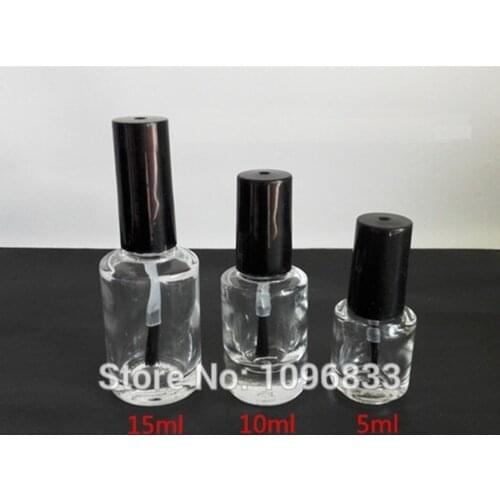 5ML Empty Nail Enamel Bottles, 5G Cylindrical Glass Bottle with Brush, Nail oil Polish Vials, Glass packing Bottles,50pcs/Lot