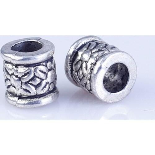 70pcs Tibetan Silver Metal DIY beads big hole round beads fit for style European Bracelets