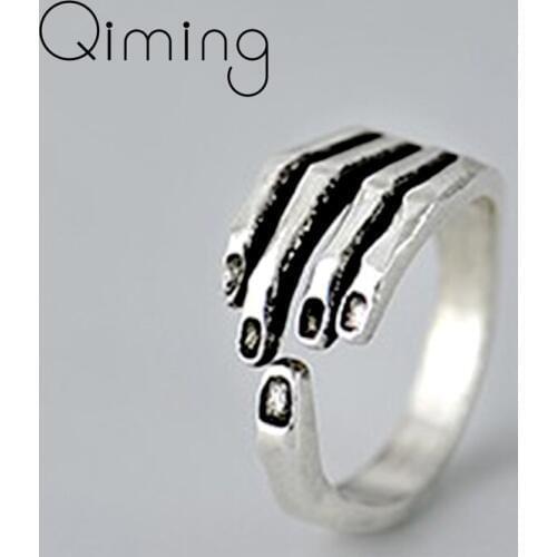 Skull Hand Vintage Punk Ring For Women Girls Christmas Party Men Jewelry Wedding Charming Gift fashion Rings Bague