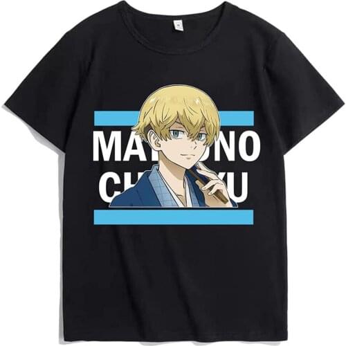 CLOOCL Black Cotton T-Shirts Fashion Japanese Anime Tokyo Revengers 3D Printed Round Neck Casual T-Shirt Harajuku Cotton Tees