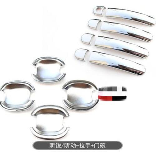 For Skoda Rapid 2013 to 2019 Car Styling ABS Chrome Door Handle Bowl Door handle Protective covering Cover Trim