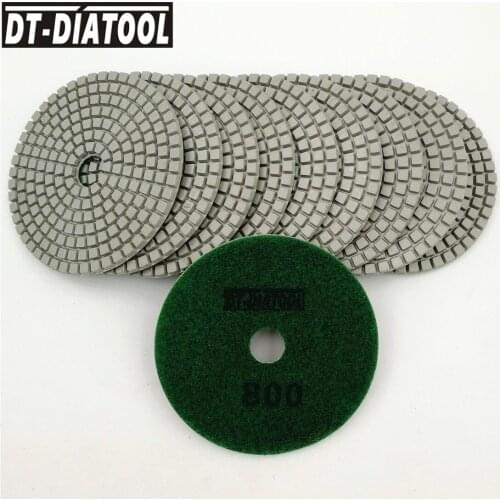 DT-DIATOOL 10pcs White Resin Bond Diamond Wet Polishing Pads #800 For Marble Sanding Discs