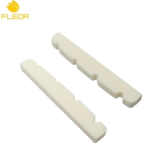 FLEOR 2pcs Slotted Bass Nuts Bone Nuts 38mm for 4 String Bass