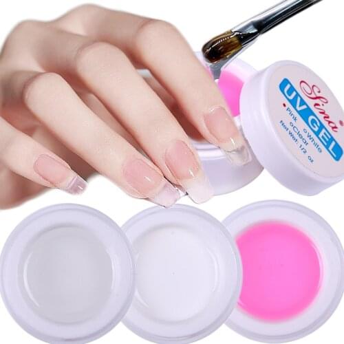 3 Colors Nail Extension Gel Acrylic White Clear Quick Building Gel For Nails Finger Prolong Form Tips Manicure Nail Tools 15ml