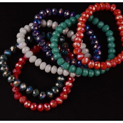 Crystal Bracelet Handmade Beaded Ladies Bracelet Dashion Fashion Simple Design 8mm Crystal Glass Beads Stretch Bracelet JB0687