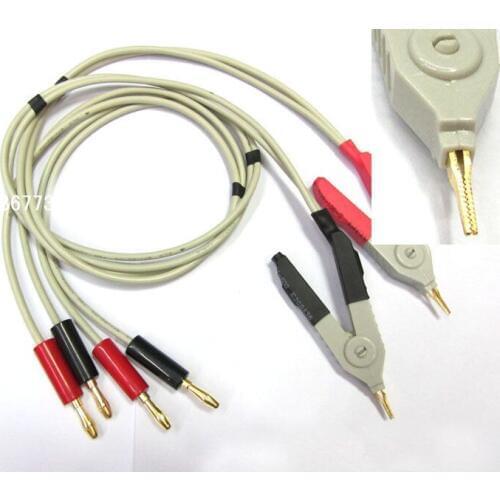 LCR Meter Low Resistance Test Probe Leads / LCR Test Clip / Terminal Kelvin Test with 4 Banana