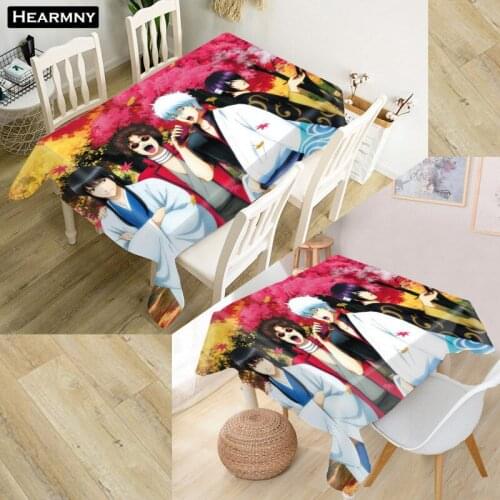 HEARMNY Gin Tama Hot Sale Tablecloth 3D Oxford Fabric Square/Rectangular Dust-proof Table Cover For Party Home Decor TV Covers