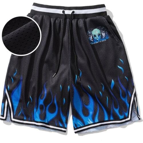 Summer Casual Mens Plus Size Loose Shorts Alien Elements Digital Printing Beach Pants Mesh Breathable Quick-drying Sports Pants