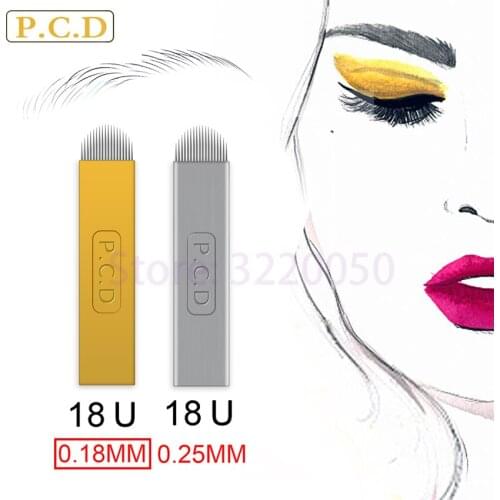 50pcs Microblading Tebori Blades Needles Tattoo needles Eyebrow Pcd Hard 18U for Microblading Embroidery Pen Pernement Makeup