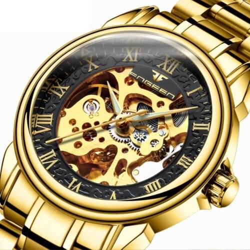 Mechanical watches, brilliantly coloured blue hollow out fashionable man business automatic mechanical watch mens watch