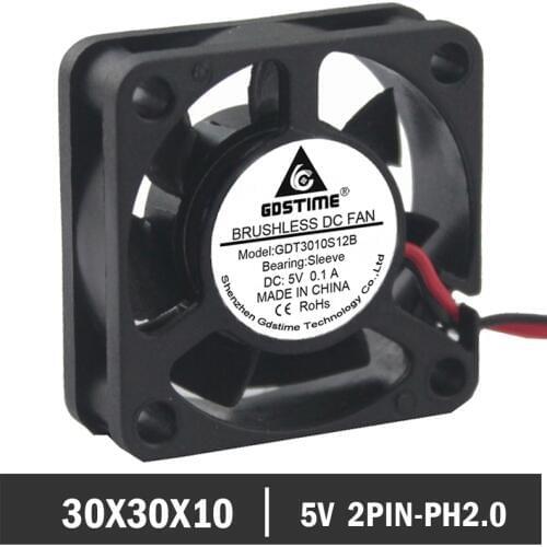 20pcs Gdstime DC 5V 30mm 3010S 2Pin 7 Blades Computer Mini Cooling Fan 3cm 30x30x10mm