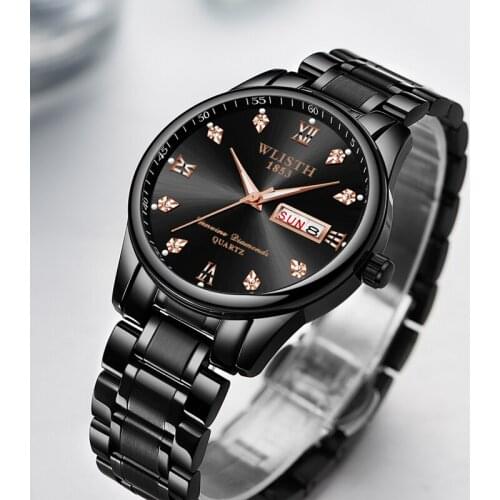 New Design Top Brand Mens Sports Quartz Watches Stainless Steel Waterproof Calendar Luxury Reloj Hombre