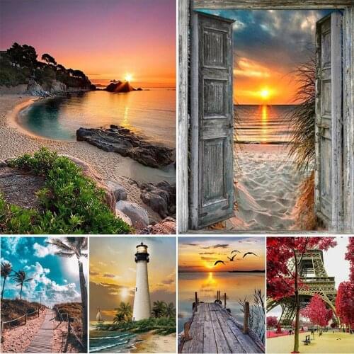 5D DIY Diamond Painting Landscape Painting Kit Full Diamond Square Embroidery Gift Family Ornaments Decoration Accessories