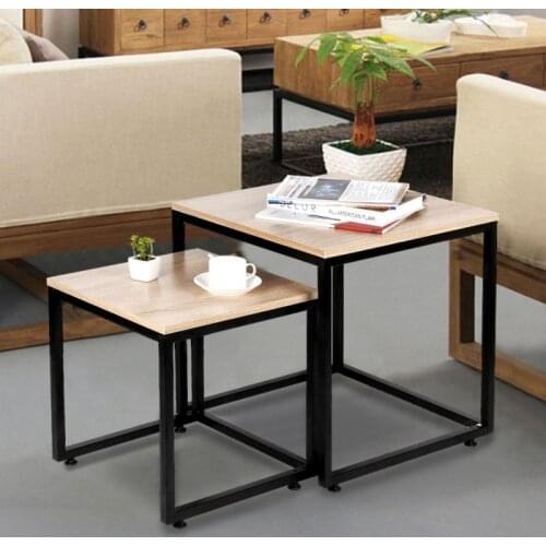 2Pcs Large Small Coffee Table Household Furniture Set For Living Room Easy Assembly Center Coffee Table Furniture Set HWC