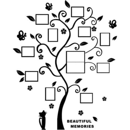 Wall Sticker DIY Family Photo Frame Tree Wall Sticker Living Room Bedroom Wall Decals Poster Home Decor Wallpaper pegatinas
