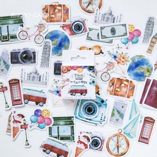 46pc/pack Memo Decorative DIY washi Stickers Scrapbooking Stick Label Diary Stationery Album Journal Sticker Kawaii Gift School